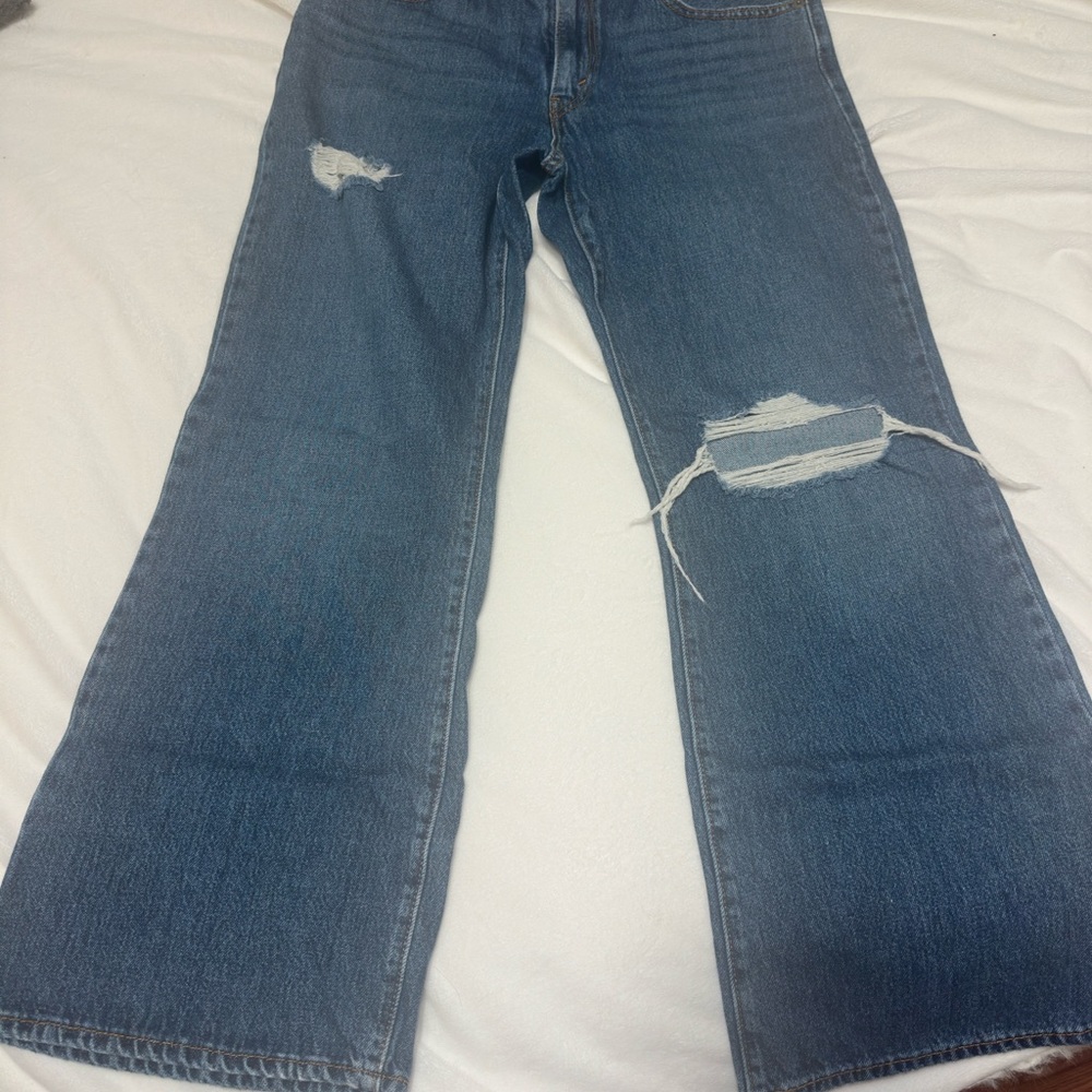 Levi's Blue Distressed Flare Jeans